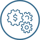Three gears inside a circle