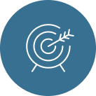 Arrow in bullseye target icon
