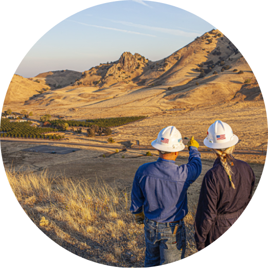 Employees looking over landscape in Sacramento
